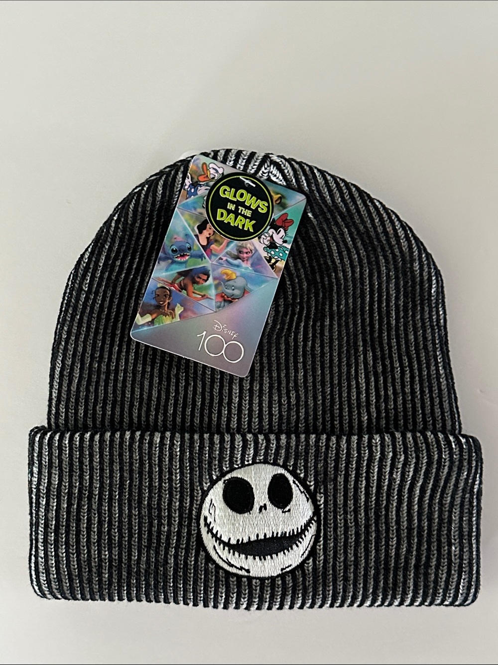 Disney Nightmare Before Christmas Jack Skellington Ribbed Beanie Hat